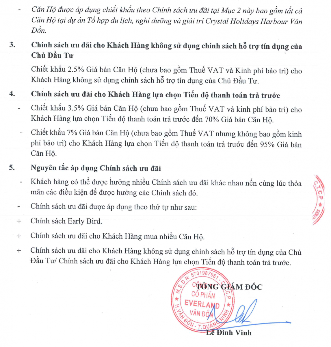 CHÍNH SÁCH BÁN HÀNG TÒA D - CRYSTAL VÂN ĐỒN